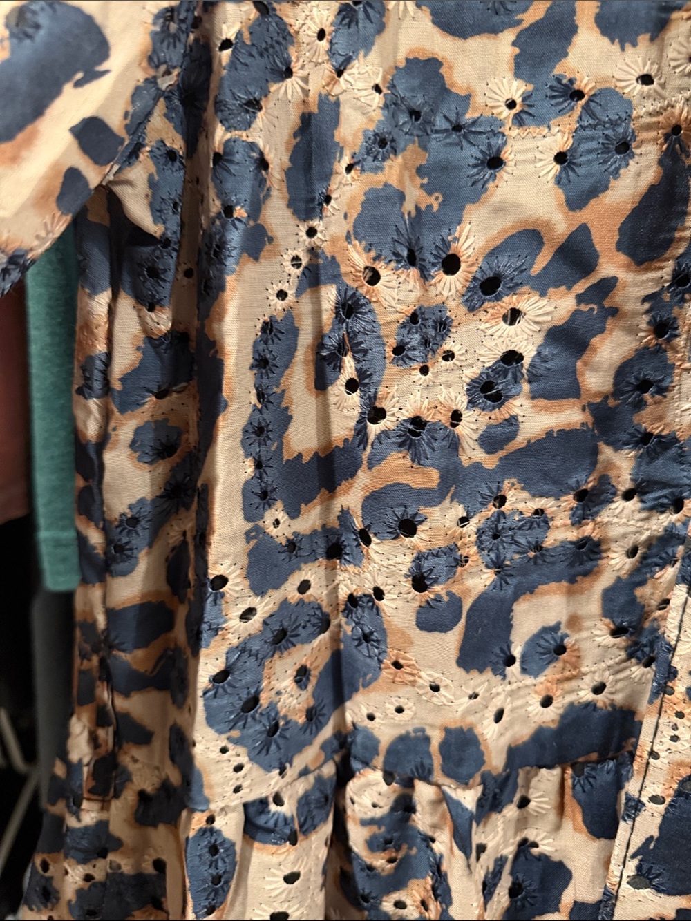 Leopard-Print Maxi Shirtdress in Navy and Tan - Picture 5 of 6